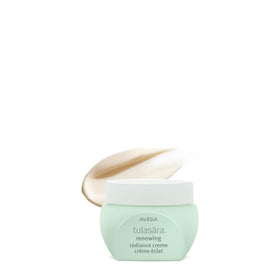 Aveda Tulasara front jar showing elegant packaging and immediate glow benefit