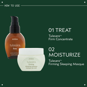 Aveda Tulasara beside ruler for scale showing the compact 1.7 fl oz convenience