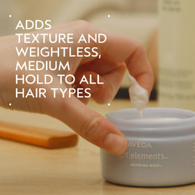 Aveda whipped texture close-up highlighting airy feel and easy spreadability