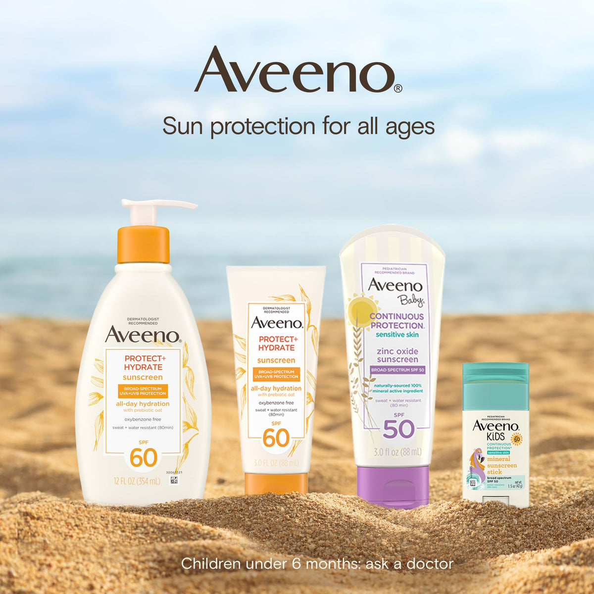 Aveeno worn during outdoor activity illustrating 80-minute water resistance