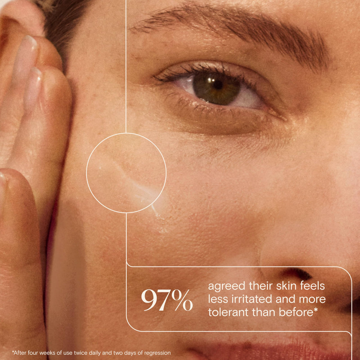 Aveeno being applied on hand demonstrating quick absorption and lightweight feel