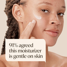 Aveeno spread on hand demonstrating easy absorption and glow