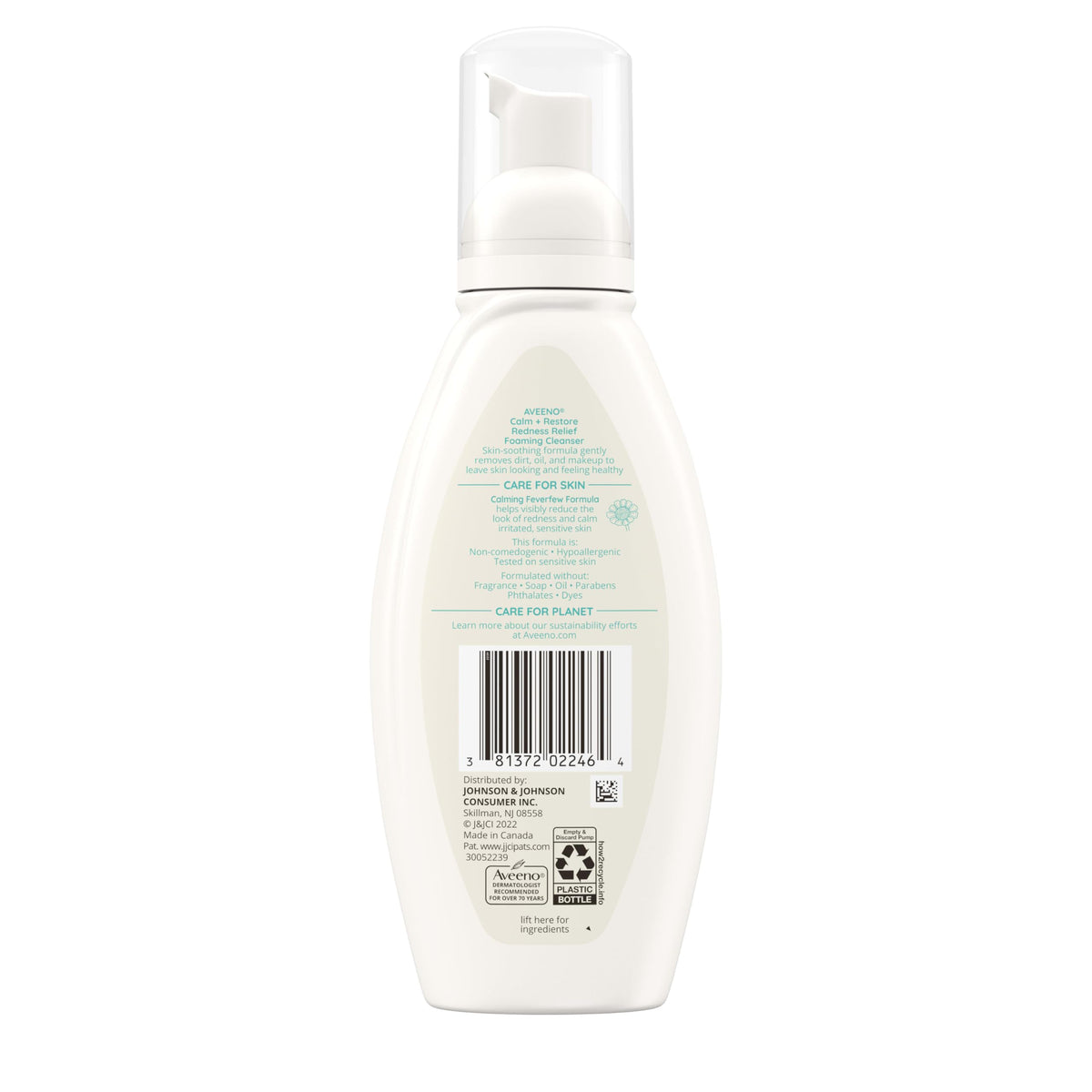 Aveeno foaming cleanser on hands ready to apply for soothing benefit