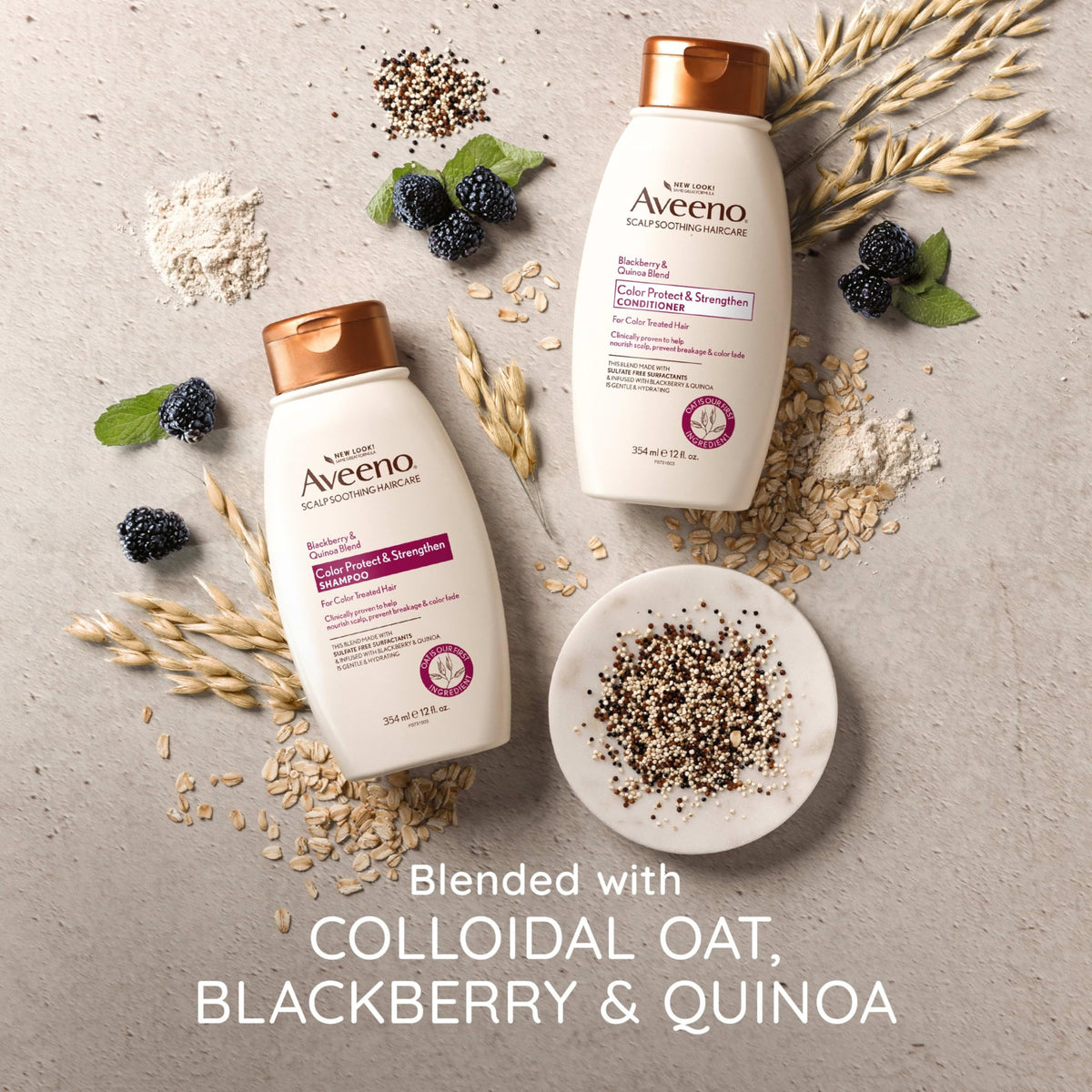 Aveeno back label showing ingredients and sulfate-free claims