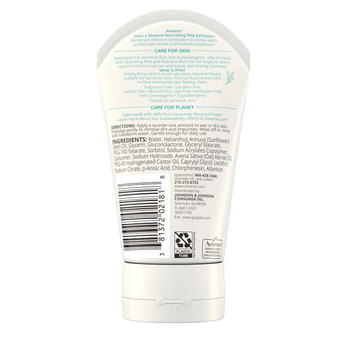 Aveeno on bathroom counter with towel for calming skincare routine vibe