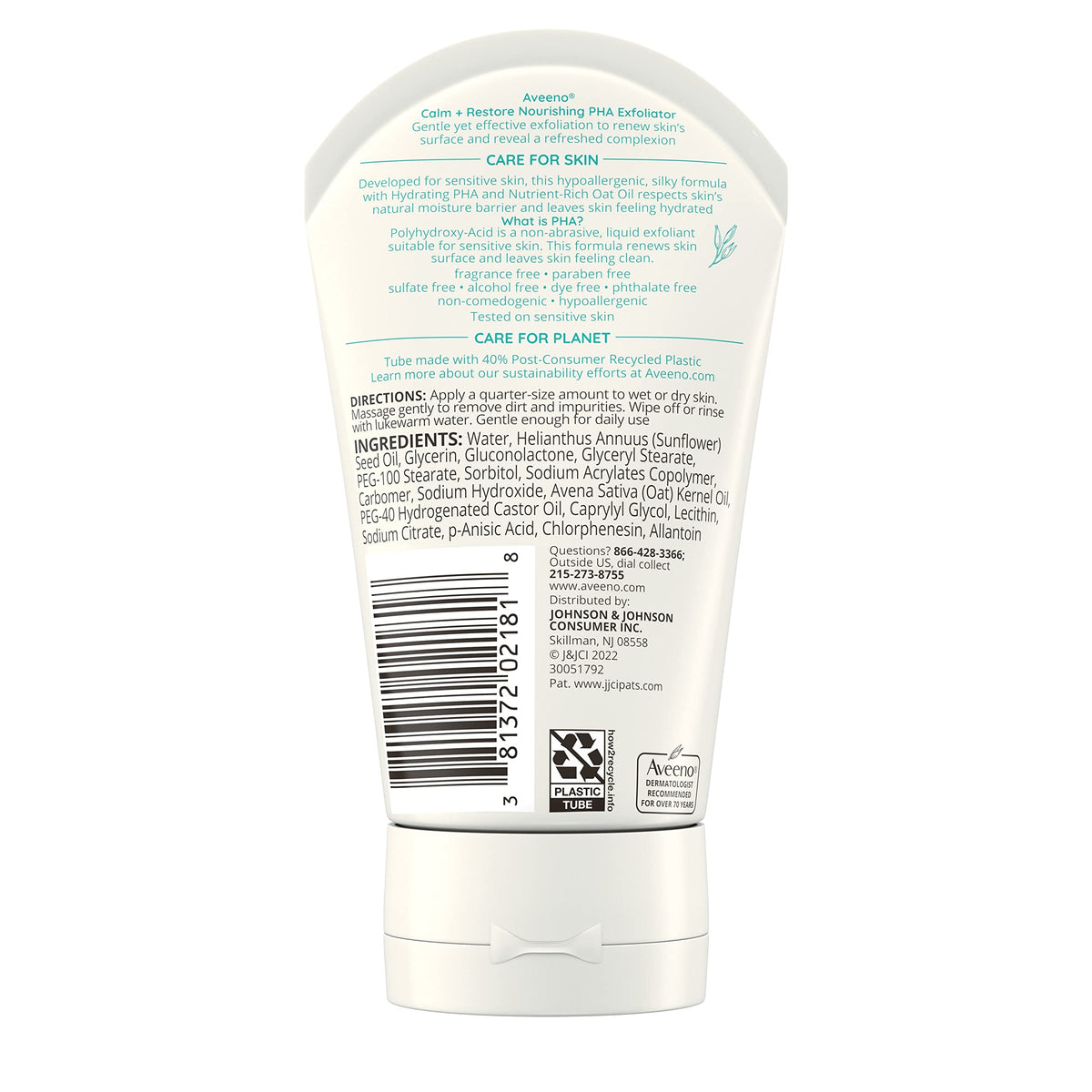 Aveeno before and after skin texture comparison showing smoother complexion