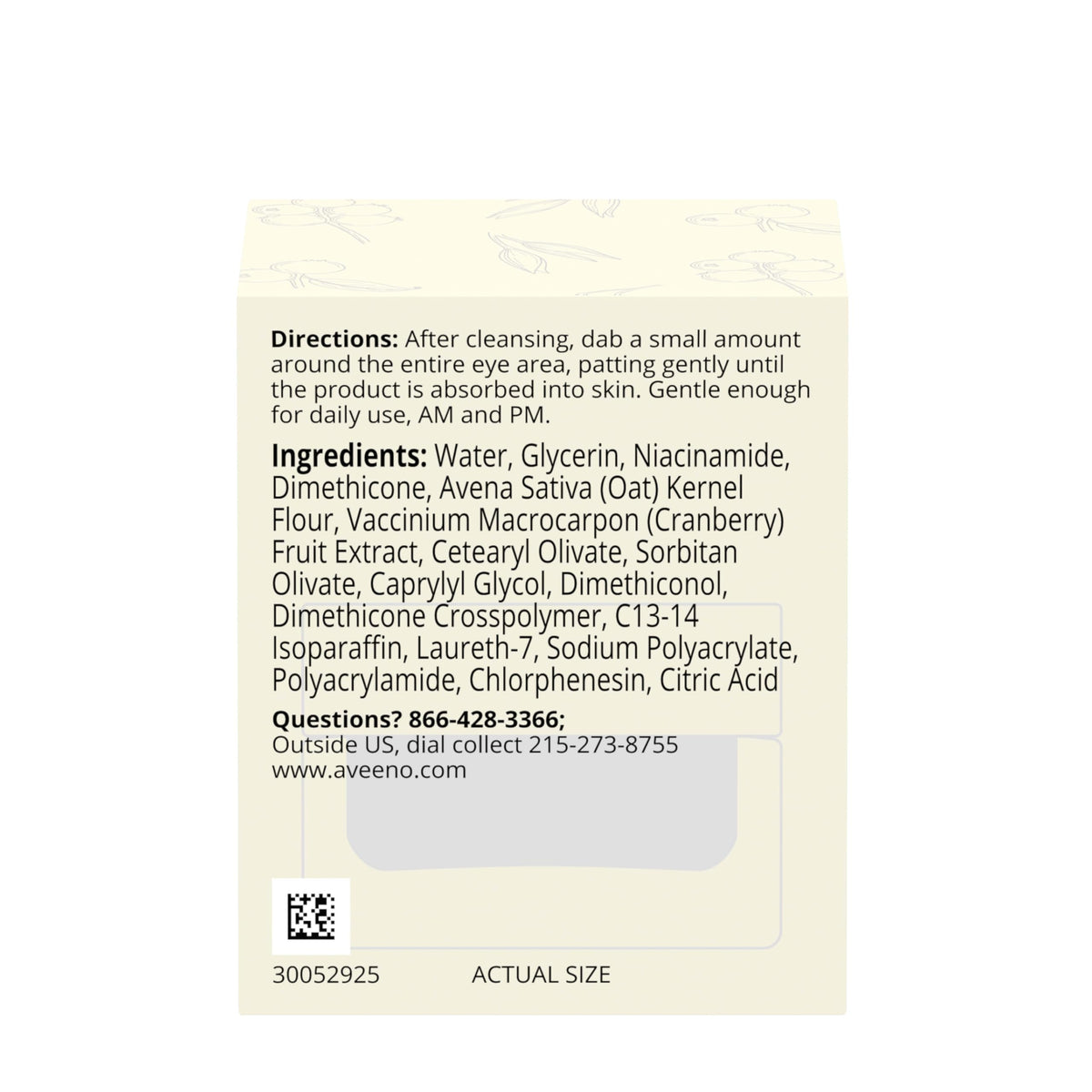 Aveeno illustrative before and after texture improvement, suggests smoother look