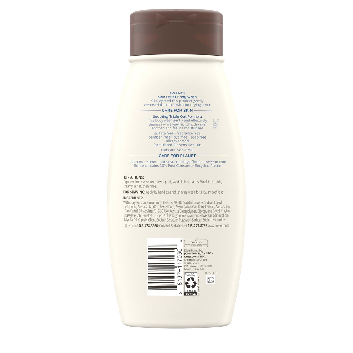 Aveeno used as shave gel on leg showing smooth shave and skin comfort