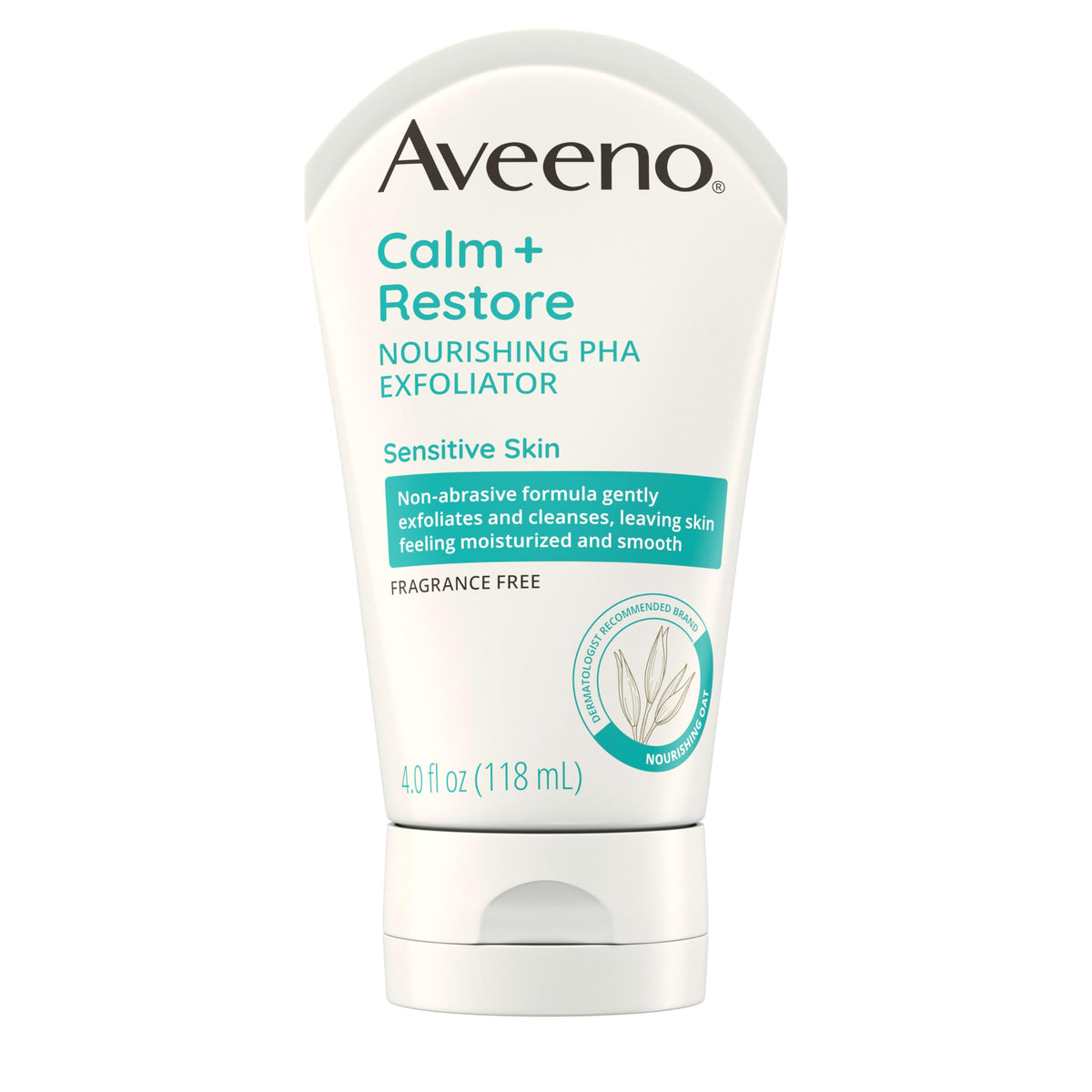 Aveeno label detail readable text showing ingredients and fragrance-free