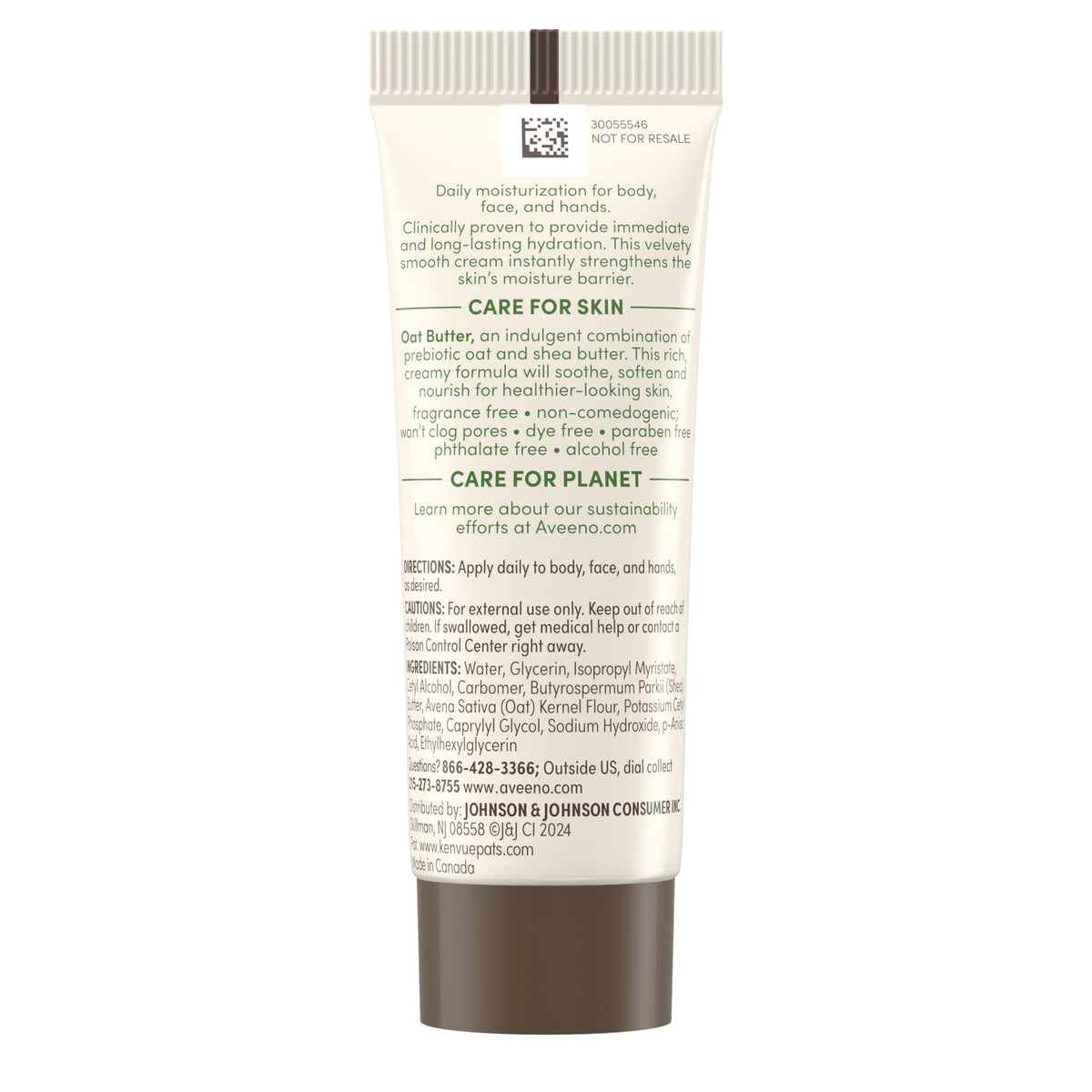 Aveeno products in hand to show compact travel-size convenience benefit
