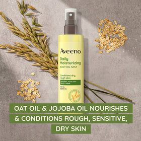aveeno close-up nozzle spray action demonstrating easy application