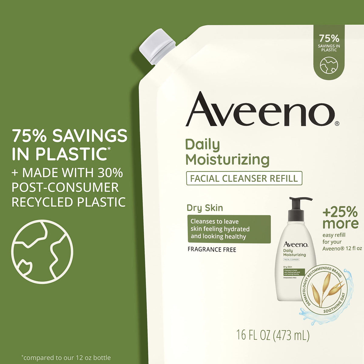 Aveeno close-up oat artwork highlighting non-GMO oat soothing benefits