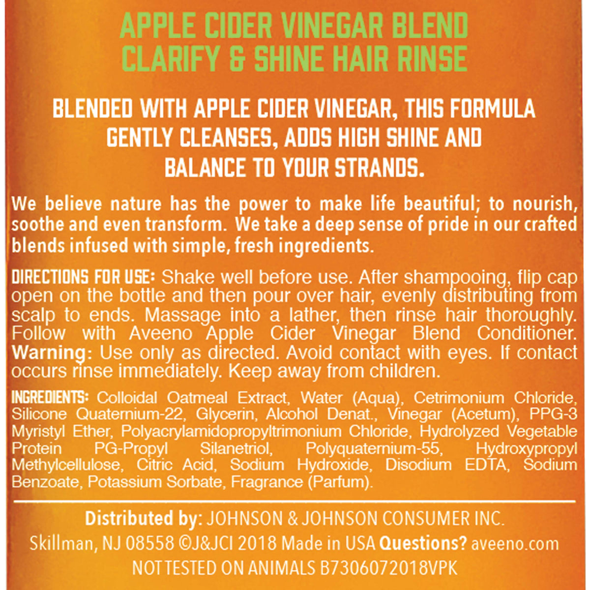Aveeno close-up texture with oats and apple cider vinegar for soothing