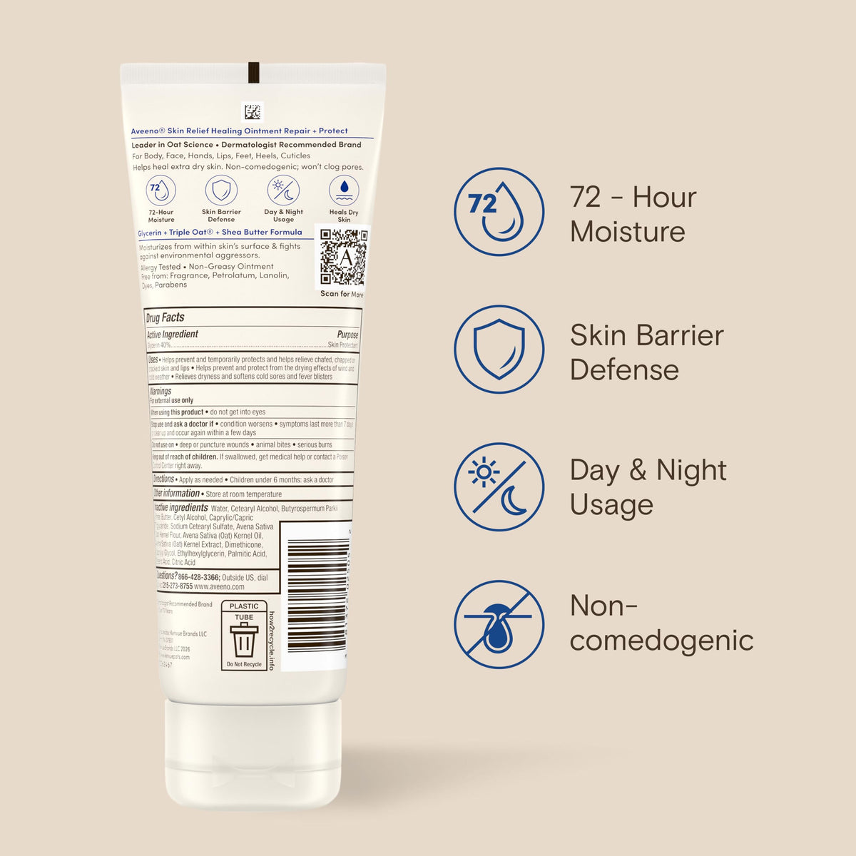 Aveeno used outdoors in cold weather to protect against wind-dryness