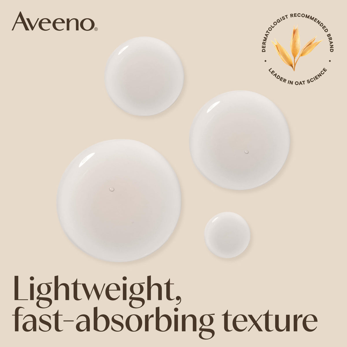 Aveeno cream application on hands, nourishing prebiotic oat moisturization