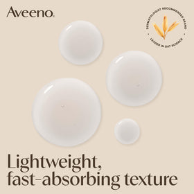 Aveeno cream application on hands, nourishing prebiotic oat moisturization