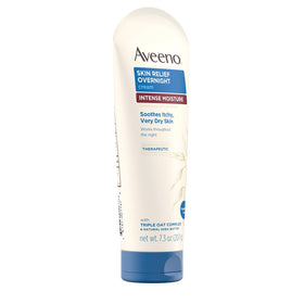 Aveeno cream texture close-up highlighting rich consistency, benefit: deeply moisturizing