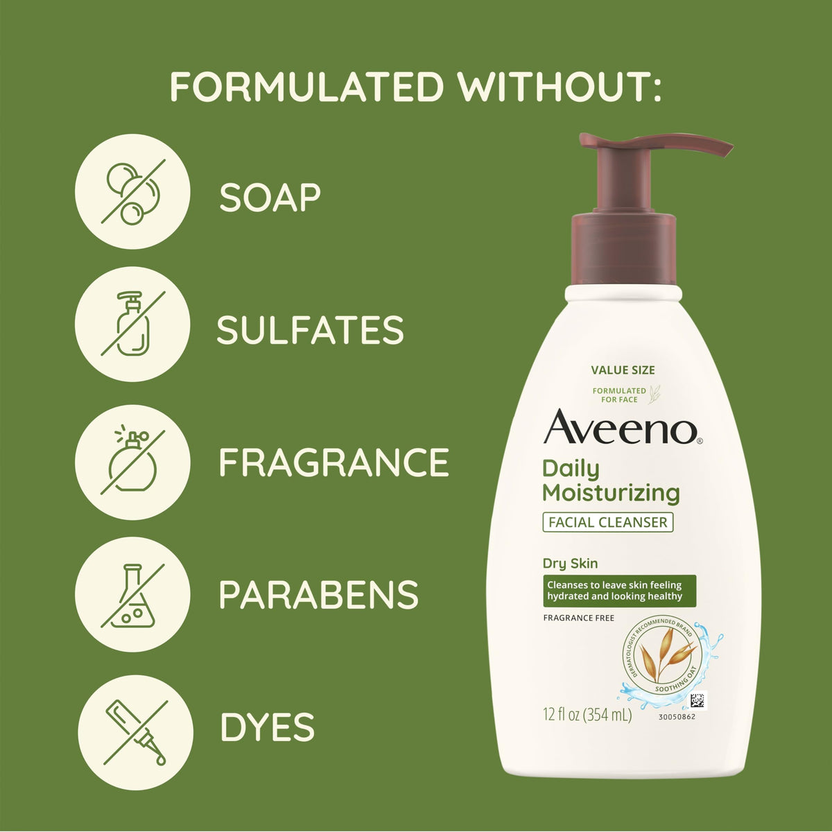 Aveeno creamy cleanser texture closeup showing gentle hydration benefit