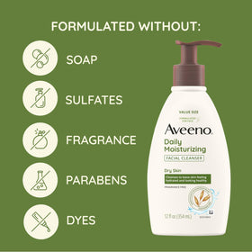 Aveeno creamy cleanser texture closeup showing gentle hydration benefit