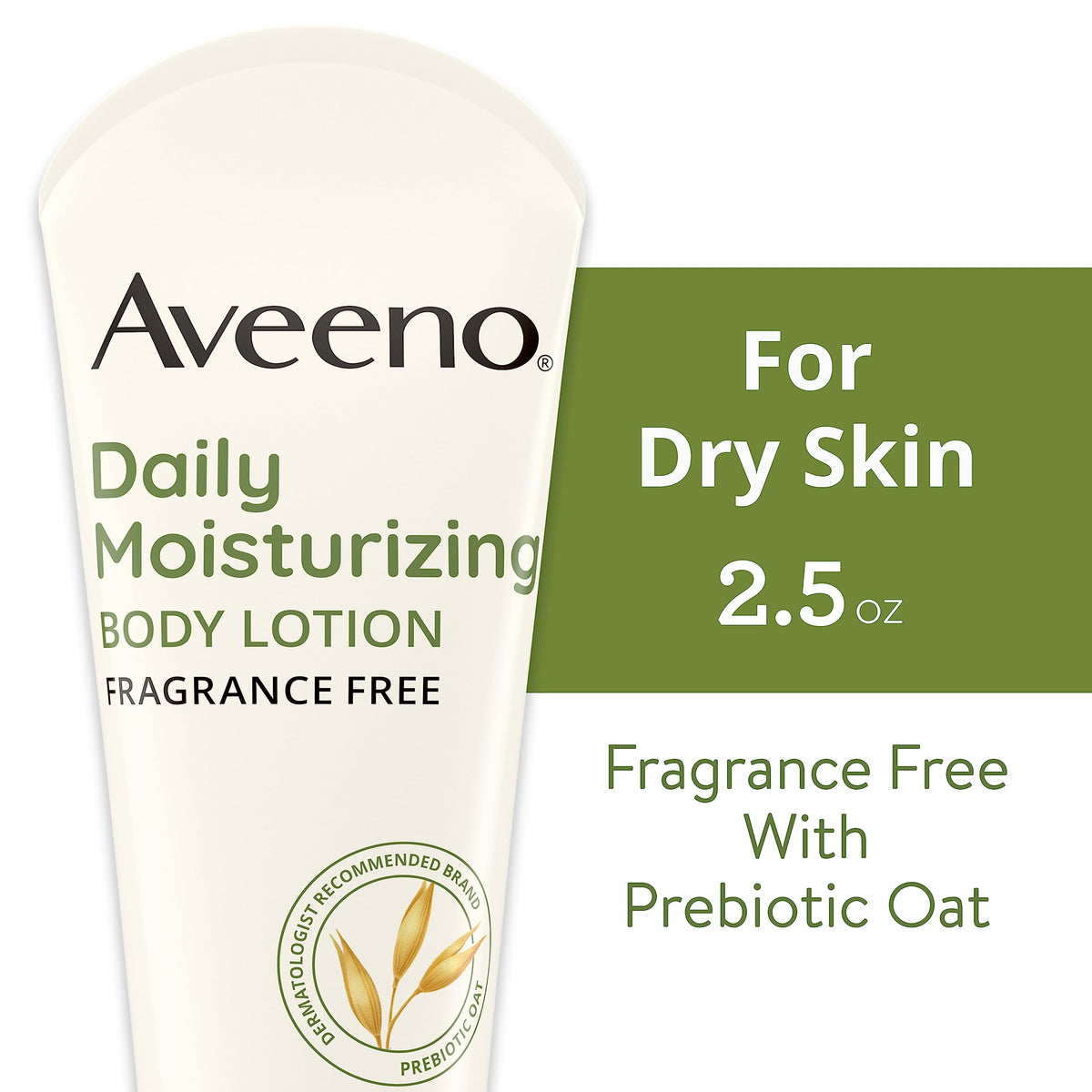 Aveeno daily moisturizing lotion pump close-up showing smooth dispense and fast absorption benefit