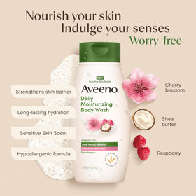 Aveeno rich foam lather on hand demonstrating softening, hydrating feel