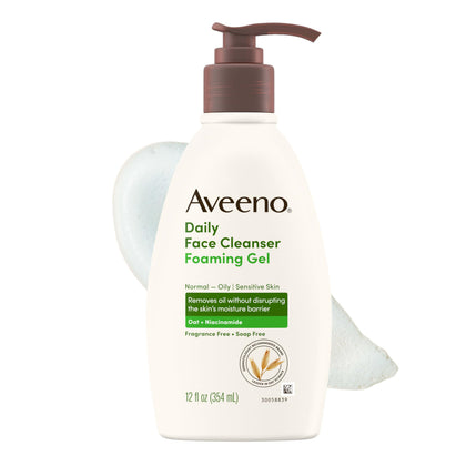 Aveeno front packaging showing clean label and size benefit