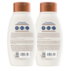 Aveeno shampoo being dispensed into hand that creates gentle lather