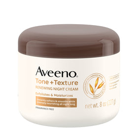 Aveeno jar front view showing 8 oz size and gentle renewal benefits
