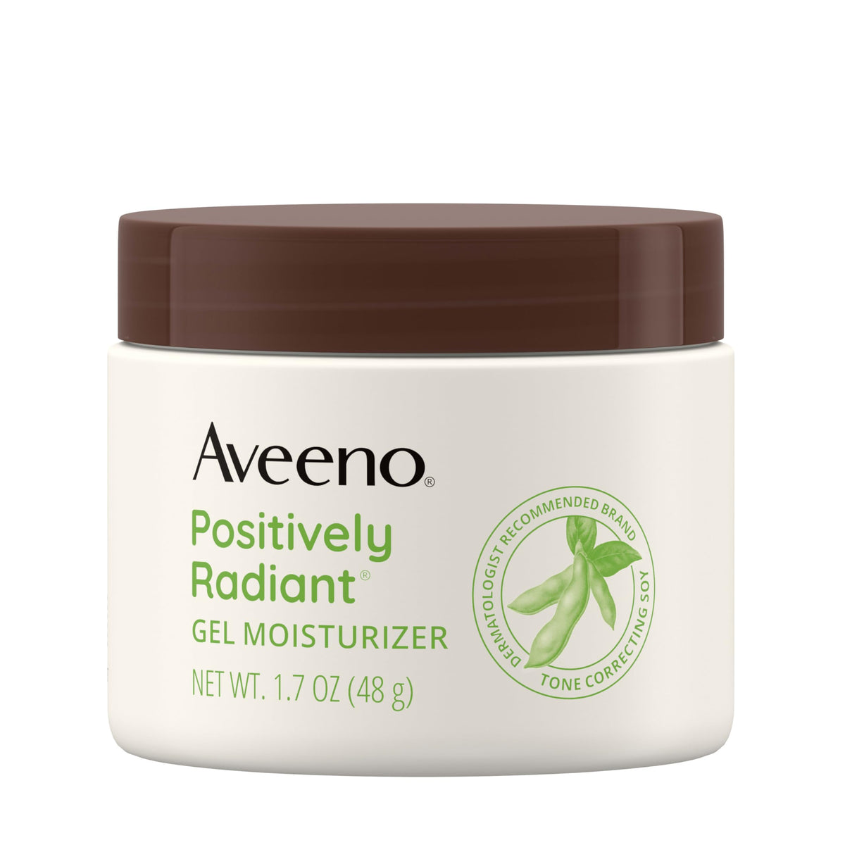 Aveeno front jar view showing clean packaging and brightening benefit