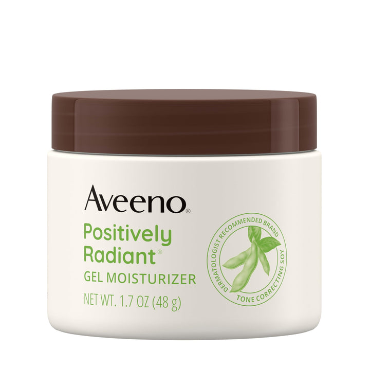 Aveeno front jar view showing clean packaging and brightening benefit