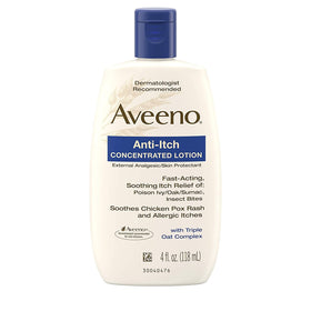 Aveeno front label bottle showing product name and size for quick identification