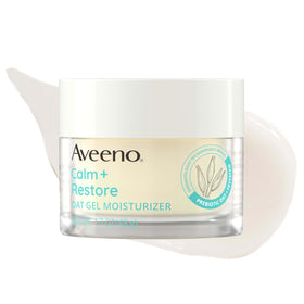 Aveeno front packaging 1.7 fl oz showing product benefits and compact size