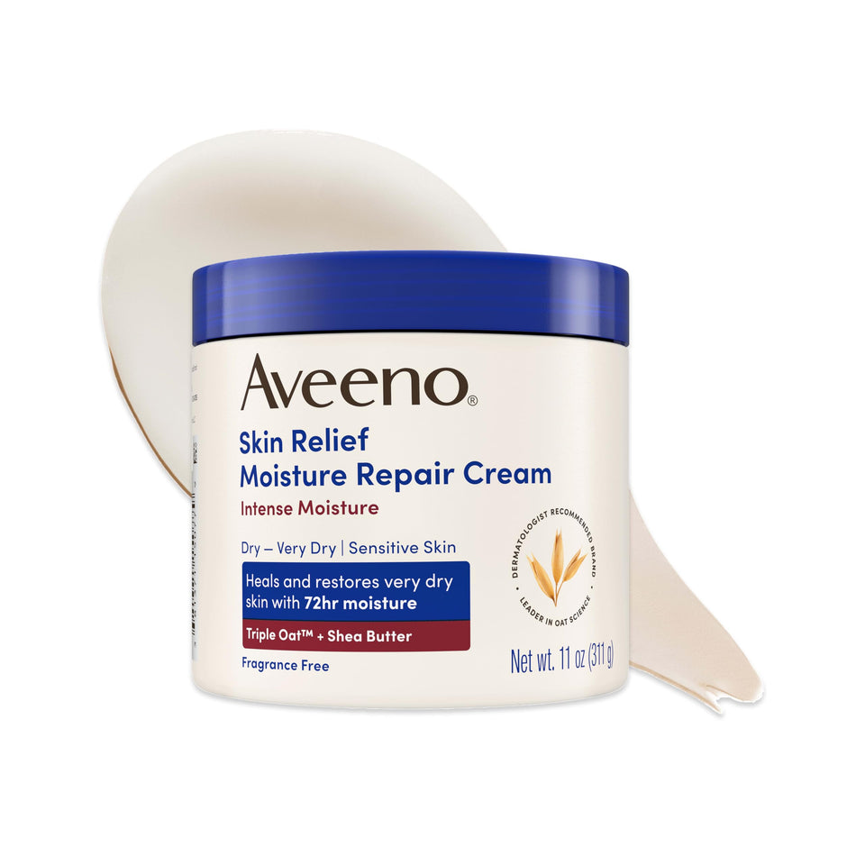 Aveeno front packaging 11 oz showing product and calming benefit