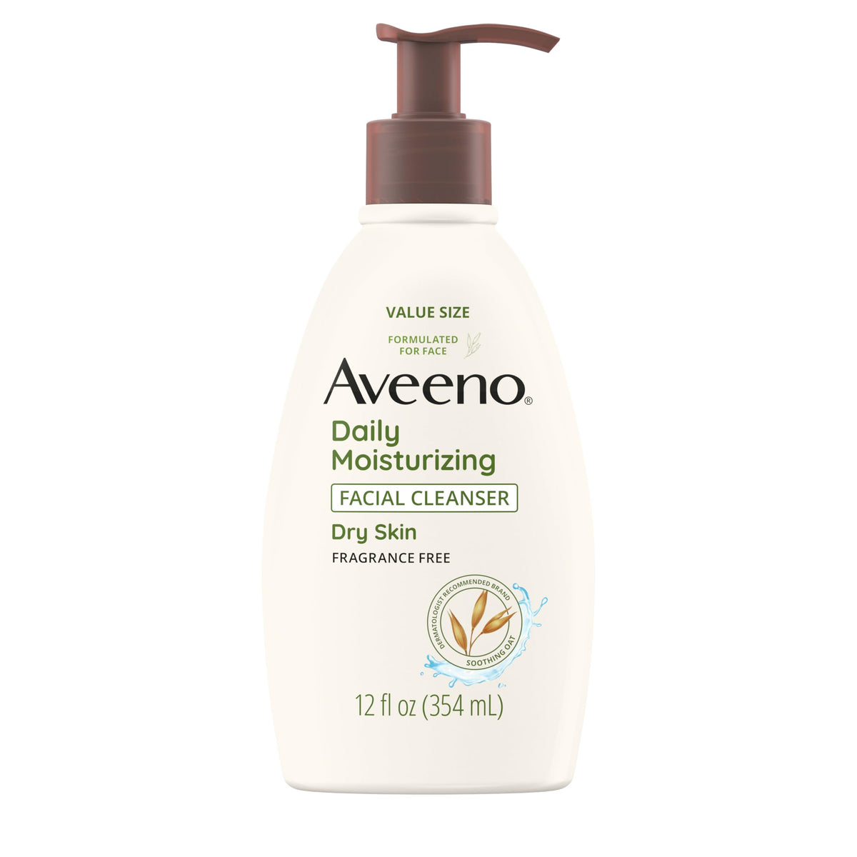 Aveeno front packaging 12oz showing clean branding and size benefit