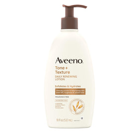 Aveeno front packaging 18oz showing clean, clinical design and benefit