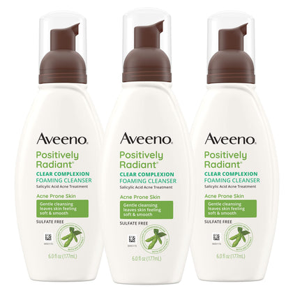 Aveeno front packaging three bottles showing value and consistency
