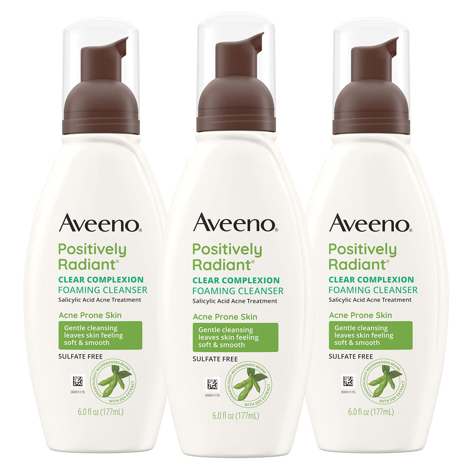 Aveeno front packaging three bottles showing value and consistency