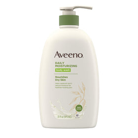 Aveeno front packaging 33 fl oz showing bottle and label for gentle moisturizing