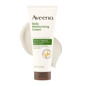 Aveeno front packaging 7.5 fl oz showing product and clear labeling benefit