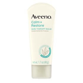 Aveeno front packaging showing Calm + Restore balm for gentle relief