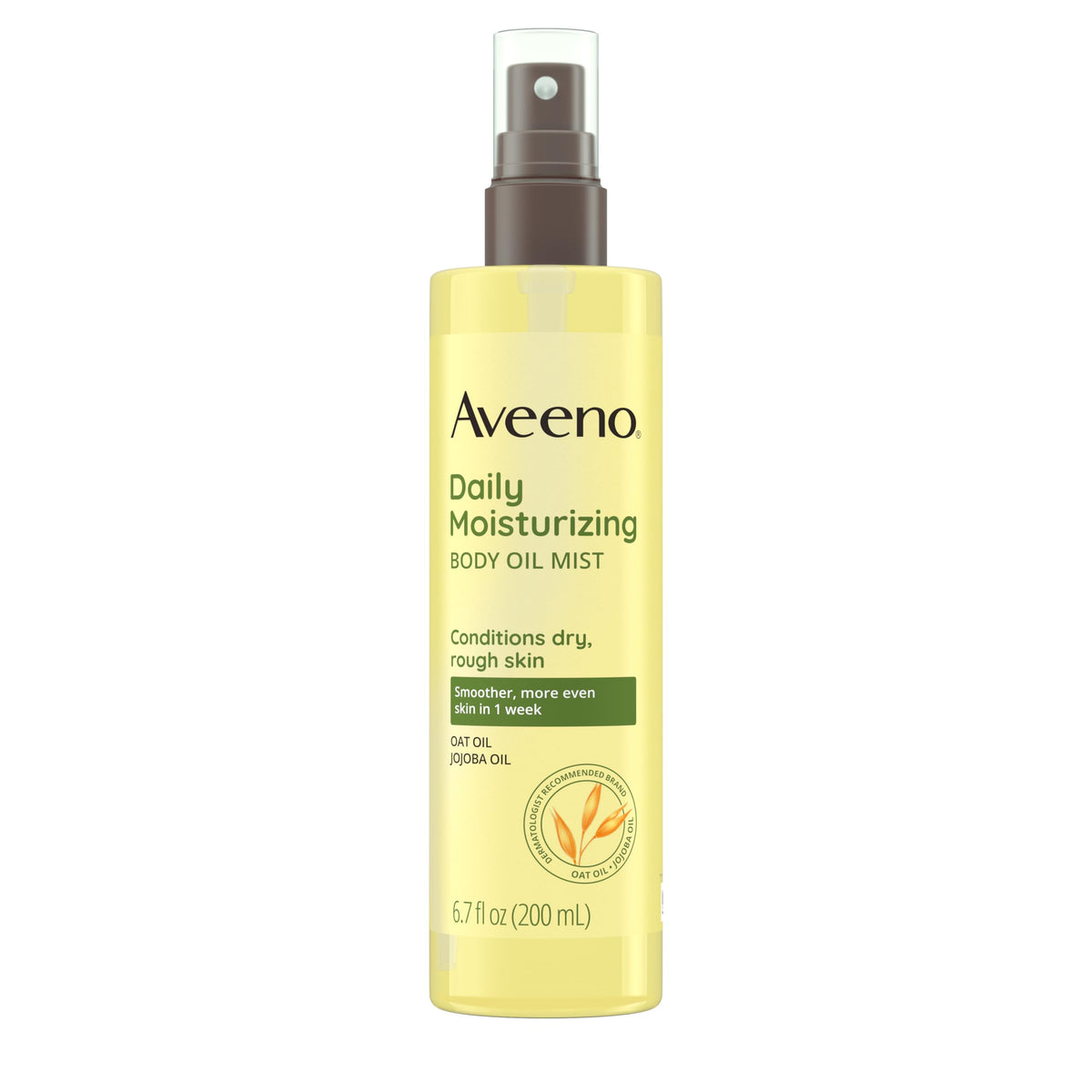 Aveeno front packaging showing bottle and branding for quick recognition and trust