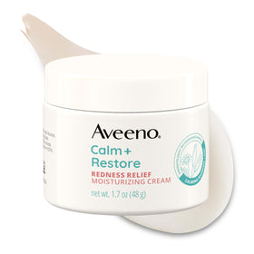 Aveeno front packaging of the face cream showing clean labeling and benefit