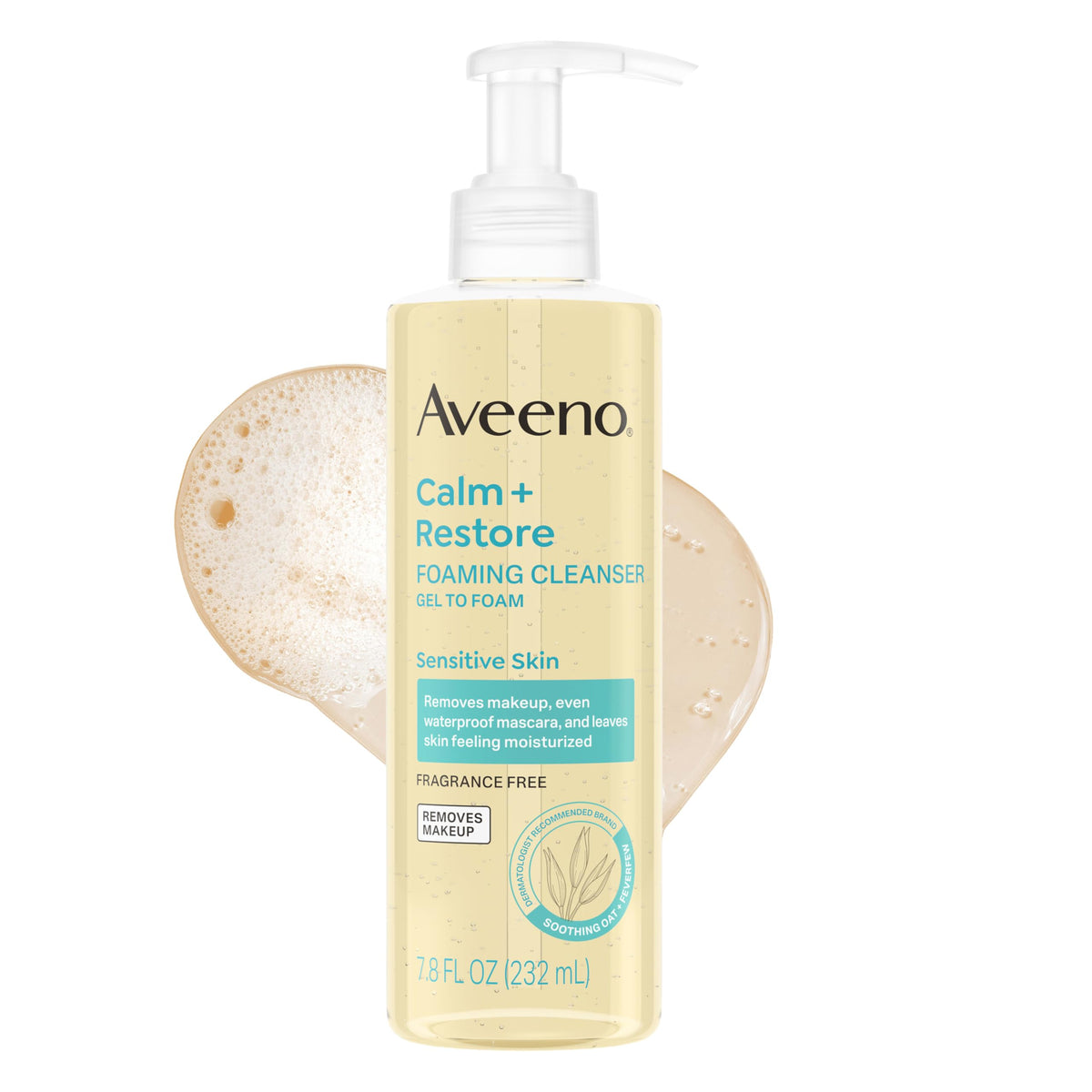 Aveeno front packaging showing cleanser and gentle benefits