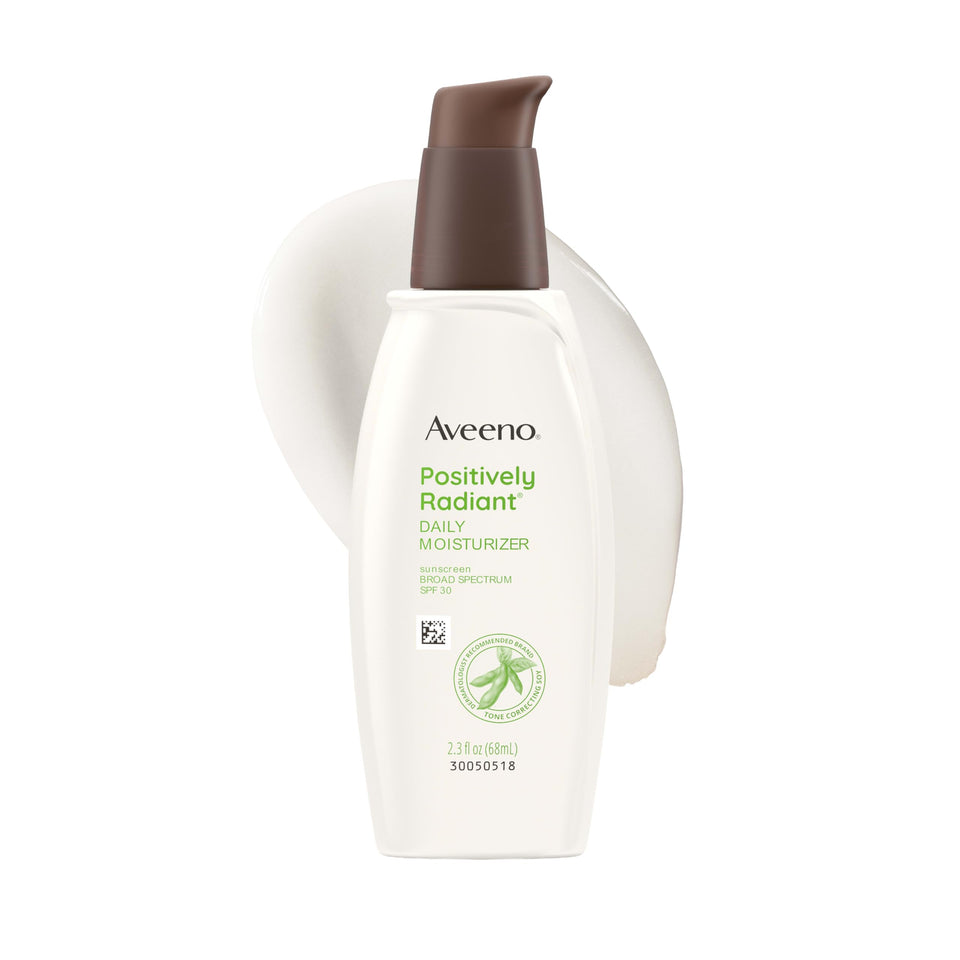 Aveeno front packaging showing SPF 30 and travel-friendly benefits