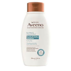 Aveeno front packaging showing Rose Water & Chamomile benefits