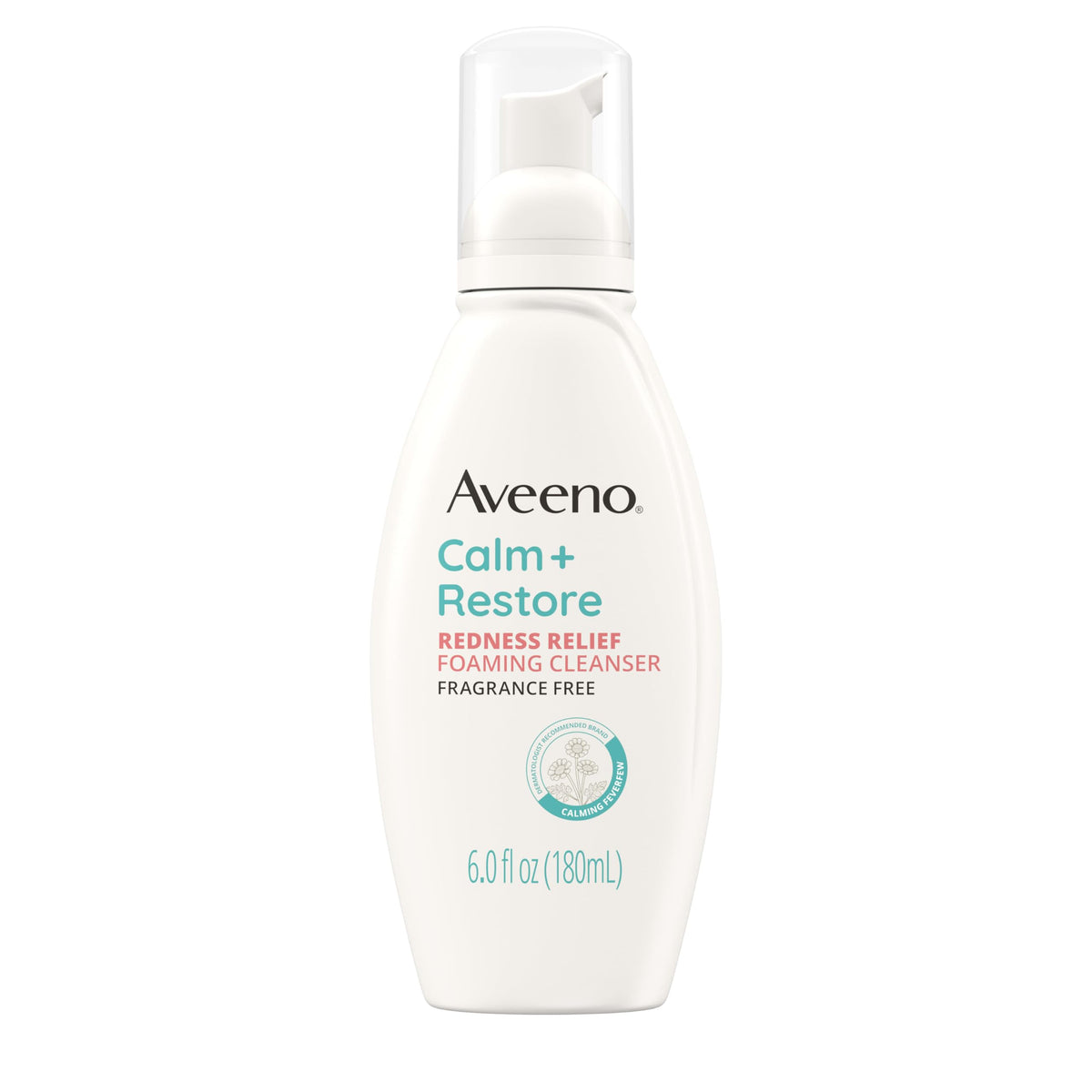 Aveeno front packaging showing bottle and calming branding benefits