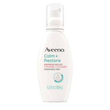 Aveeno front packaging showing bottle and calming branding benefits