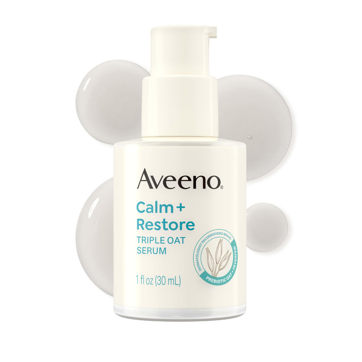 Aveeno front pump bottle showing label and usage benefit of gentle hydration