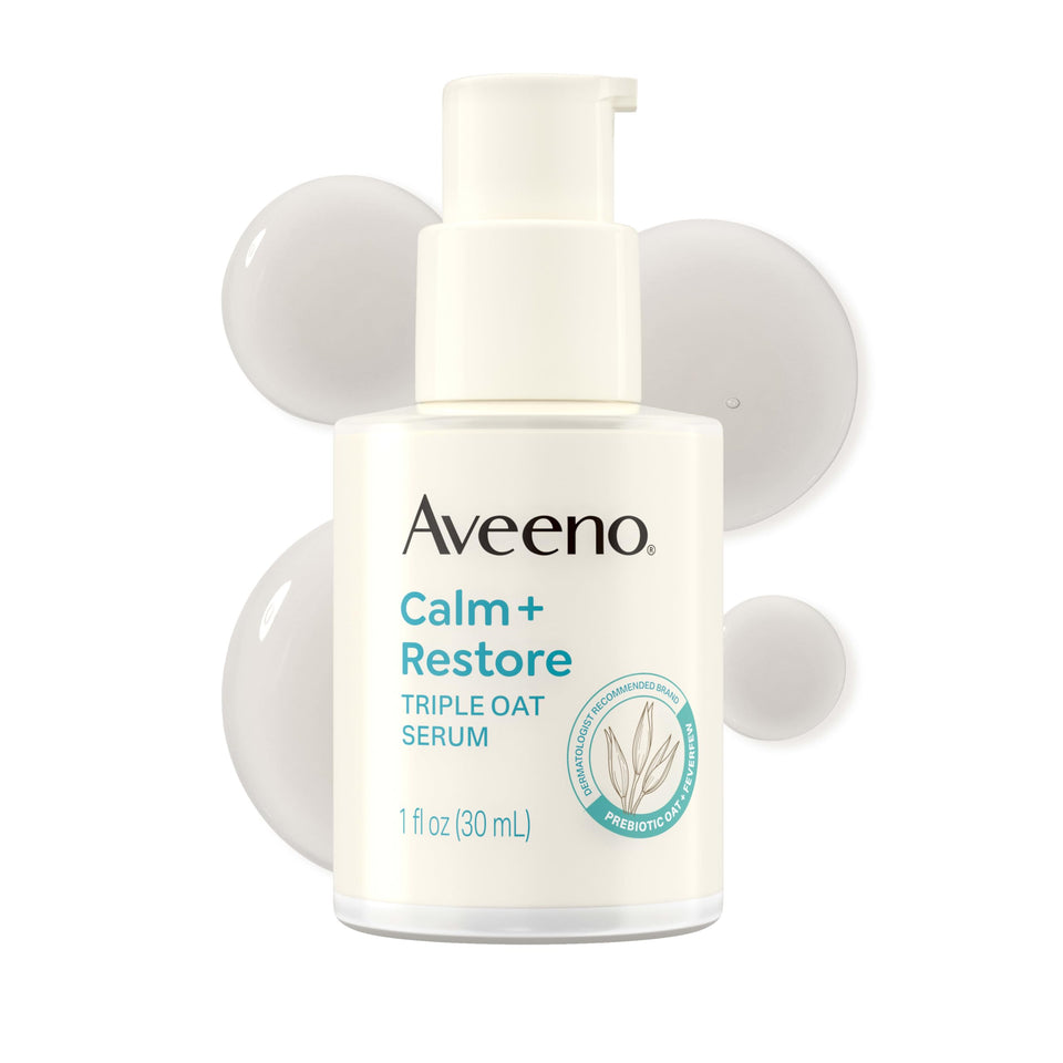Aveeno front pump bottle showing label and usage benefit of gentle hydration