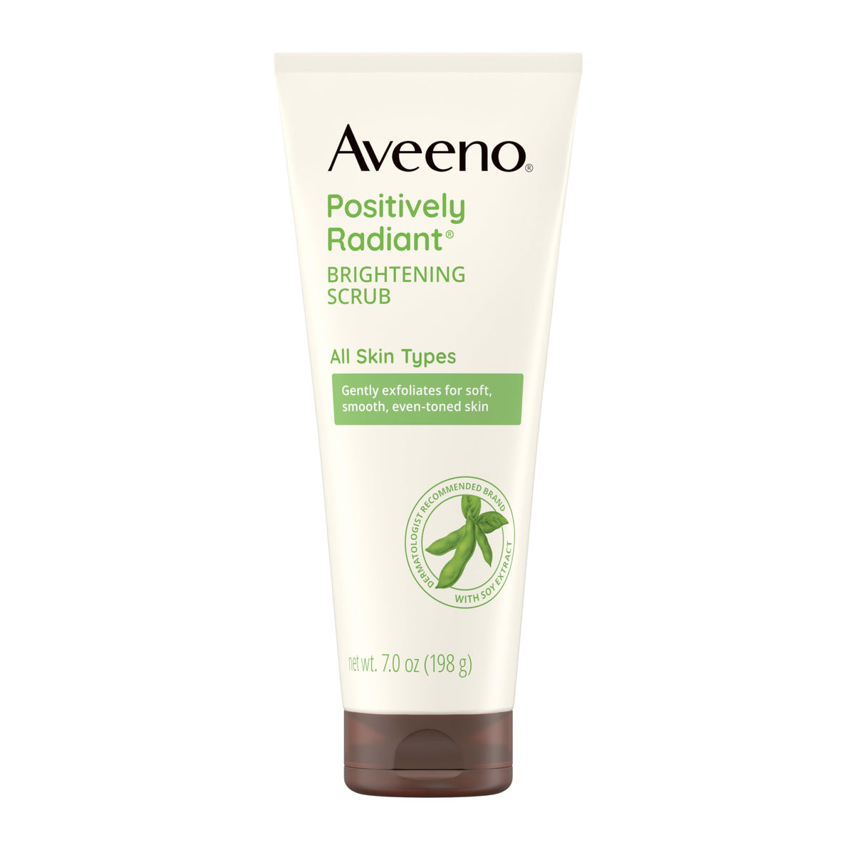 Aveeno front tube showing product packaging and clear branding benefit: recognizable Dermatologist-recommended care